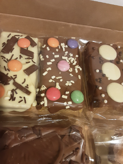 Belgian Chocolate Flapjack Assortment.
