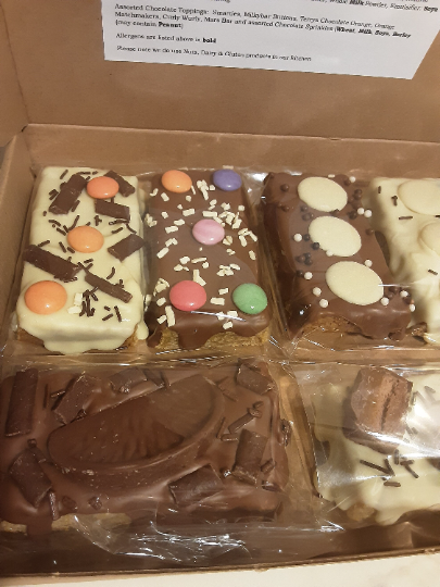 Belgian Chocolate Flapjack Assortment.
