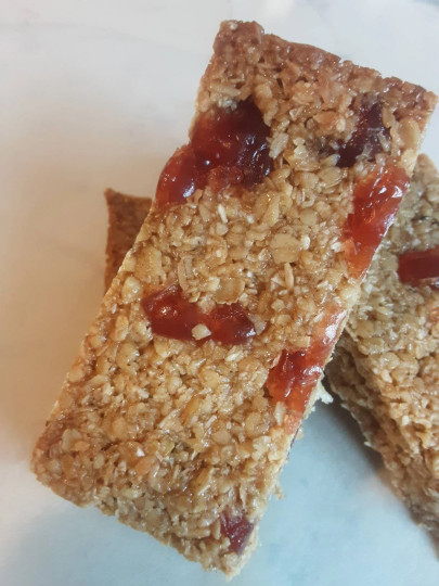 Cherry and Coconut Flapjack.