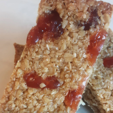 Cherry and Coconut Flapjack.