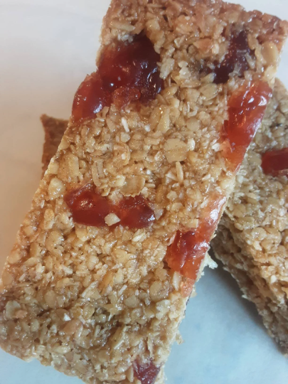 Cherry and Coconut Flapjack.