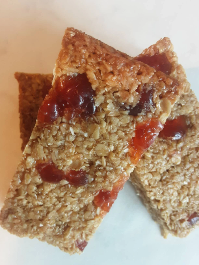 Cherry and Coconut Flapjack.