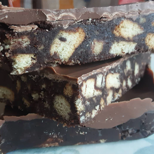 Chocolate Fridge Cake Slab.