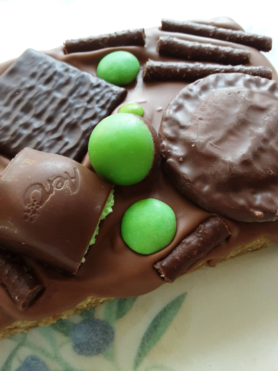 Mint Chocolate Flapjack Slab.