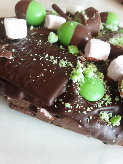 Minty Rocky Road Slab.